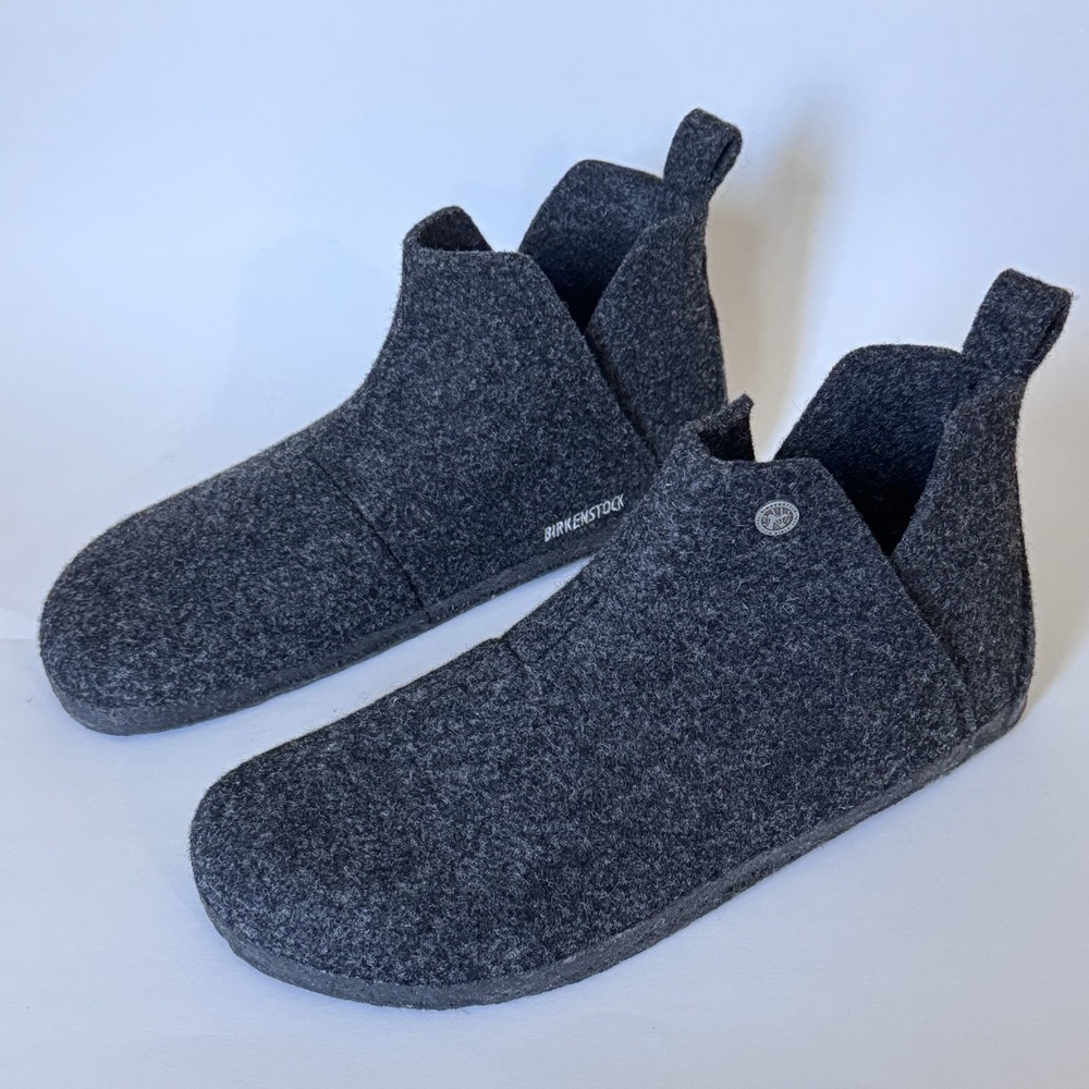 Birkenstock Andermatt Slippers Men's EU 43 US 10 Dark Gray Wool Felt